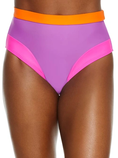 Pour Moi Colour Block High-waist Control Bikini Bottom In Multi