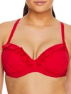 Pour Moi Fuller Bust Space Underwired Padded Bikini Top In Red