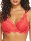 Simone Perele Karma 3d Triangle Lace Bra In Folly Red