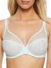 Simone Perele Delice Sheer Plunge Bra In Sea Green