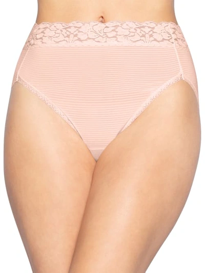 Vanity Fair Flattering Lace Hi-cut Brief In Peach Sorbet Stripe