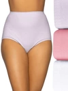 Vanity Fair Perfectly Yours Cotton Brief 3-pack In Purple,pink,white