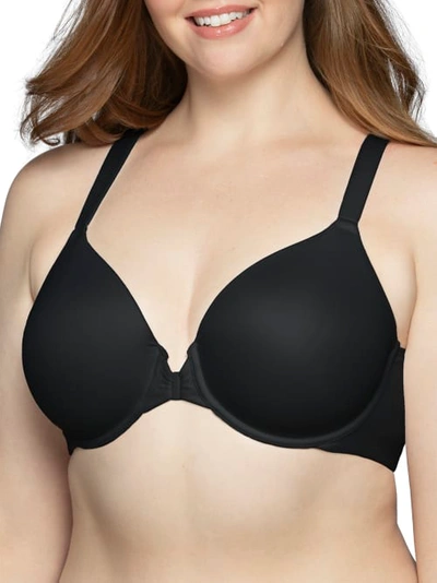 Vanity Fair Beauty Back Full Figure Front-close T-shirt Bra In Midnight Black