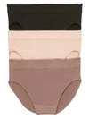 Wacoal B-smooth Hi-cut Brief 3-pack In Black,rose,taupe