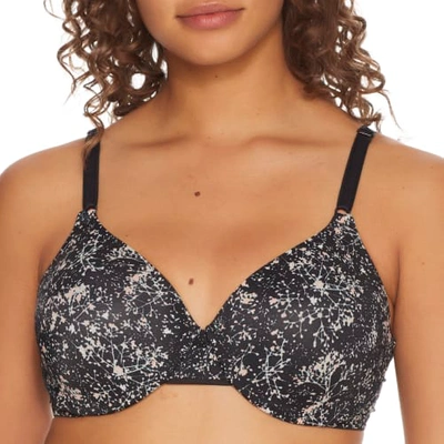 Warner's This Is Not A Bra Underwire Bra 1593 In Black Endless Summer Print