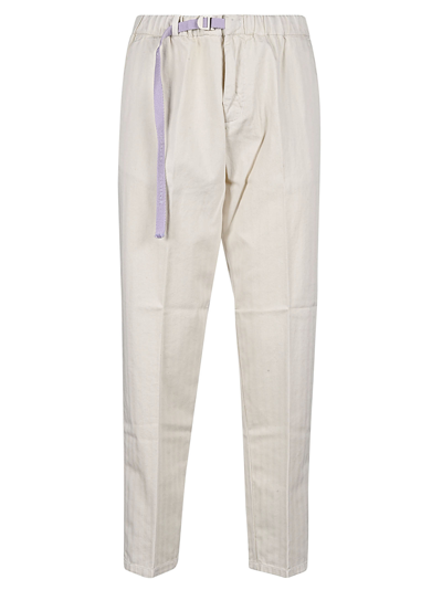White Sand Cotton Trousers In Beige