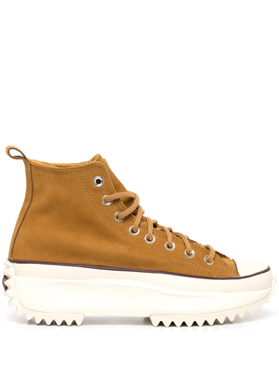 Converse Chunky High-top Suede Sneakers In Brown