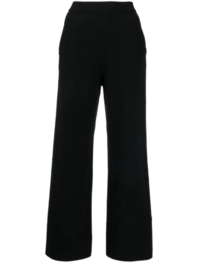 Allude Black Wool And Cashmere-blend Trousers