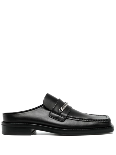 Martine Rose Chain-link Detail Slip-on Loafers In Schwarz