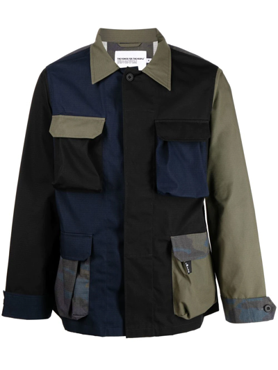The Power For The People Panelled-design Military Jacket In Mehrfarbig