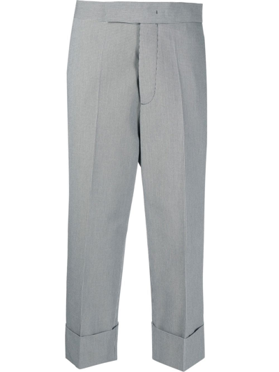 Sapio Cropped Tailored Trousers In Gray