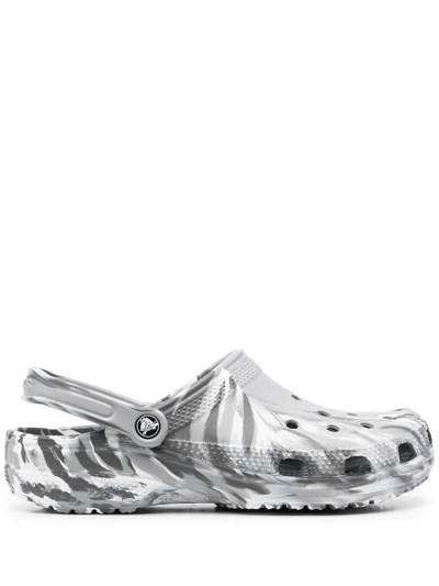 Crocs Classic Tie Dye Clogs From Finish Line In White/black