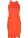 Bottega Veneta Stretch Viscose Blend Dress With Adjustable Side Ties In Orange