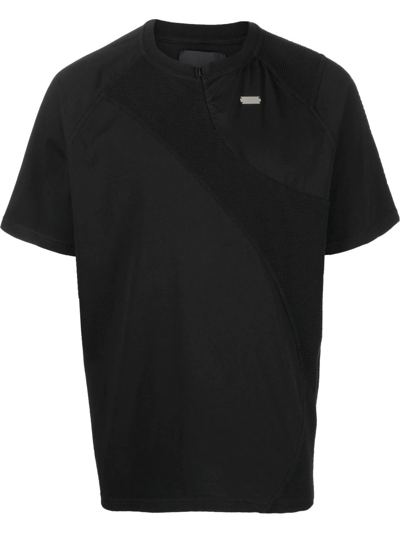 Heliot Emil Panelled Short-sleeved T-shirt In Black