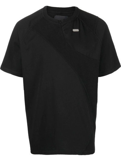 Heliot Emil Panelled Short-sleeved T-shirt In Schwarz