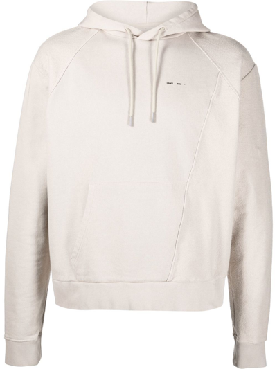 Heliot Emil Panelled Organic Cotton Hoodie In Nude