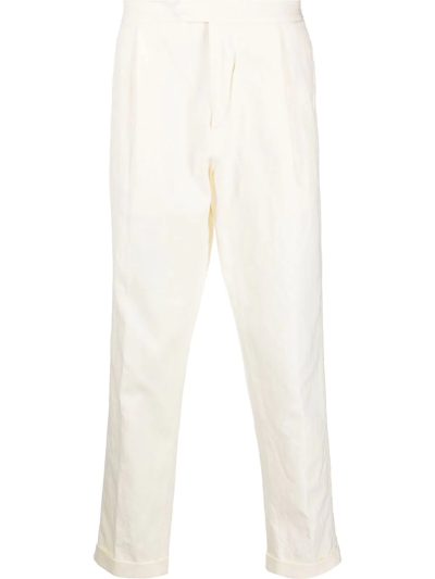 Caruso Straight-leg Tailored Trousers In Weiss