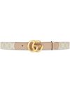 Gucci Gg Marmont Thin Belt In Weiss
