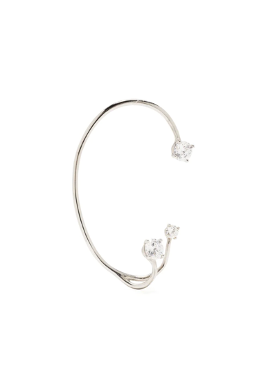Panconesi Three Point Crystal-embellished Earcuff In Silver