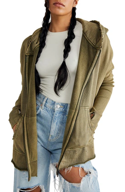 Free People Free Cloud Hooded Jacket In Army