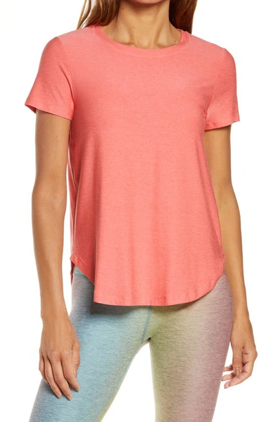 Beyond Yoga On The Down Low T-shirt In Pink Crush-rose