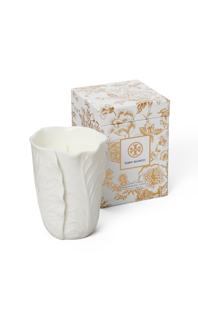 Tory Burch Home Lettuce Ware Candle In White