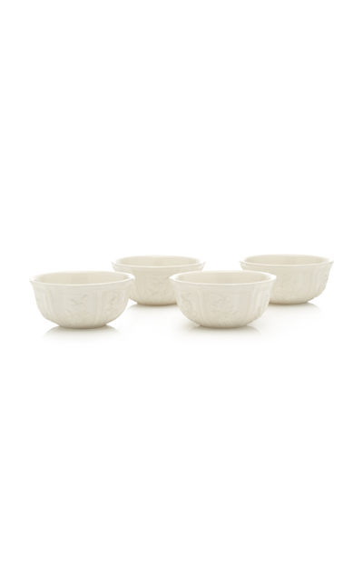 Moda Domus Set-of-four Relief And Doot Earthenware Small Bowls In White