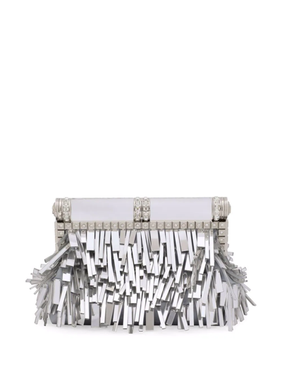 Dolce & Gabbana Crystals And Sequins Clutch In Silver