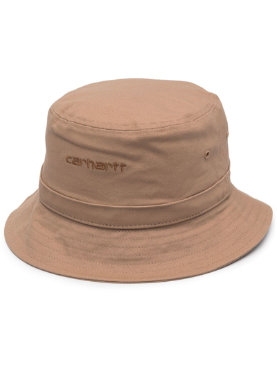 Carhartt Logo-embroidered Bucket Hat In Nude