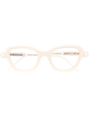 Kuboraum Embellished Square-frame Glasses In Nude