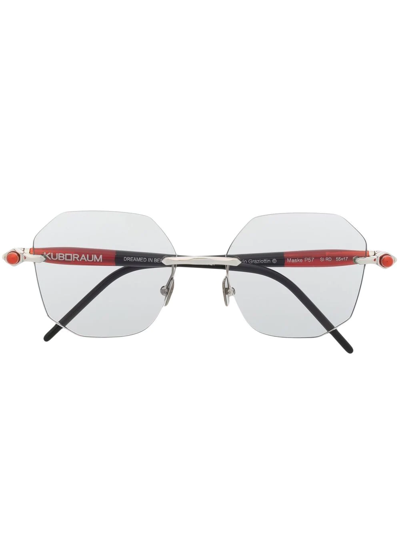 Kuboraum Square-frame Rimless Glasses In Silber
