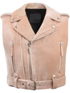 Giuseppe Zanotti Amelia Crystal Cropped Biker Jacket In Rosa