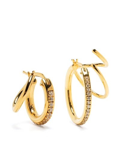 Panconesi Stellar Mix Crystal Chain Earrings In Gold,crystal