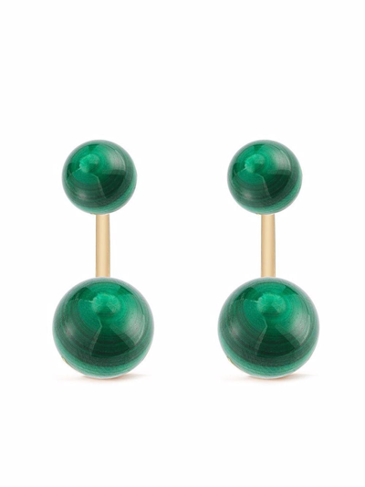 Mateo 14kt Yellow Gold Malachite Ear Jacket Earrings