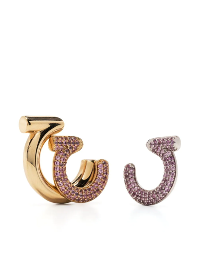 Ferragamo Gancini 3d Hoop Earrings In Pink