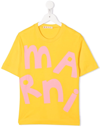 Marni Logo-print Cotton T-shirt In Yellow