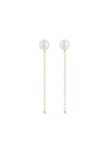 MATEO 14KT YELLOW GOLD PEARL CHAIN DROP EARRINGS