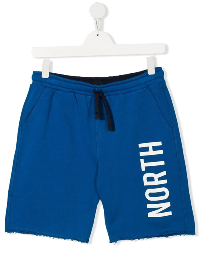 North Sails Kids' Logo-print Cotton Track Shorts In Blue