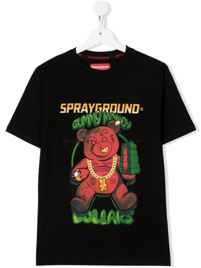 Sprayground Kid Teen Graphic Print T-shirt In Black