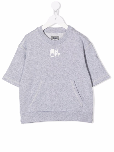 Il Gufo Kids' Logo-print Short-sleeve Sweatshirt In Grey