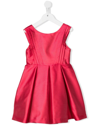 Abel & Lula Kids' Flared Satin Midi Dress In Pink