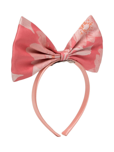 Hucklebones London Kids' Girls Coral Pink Bow Hairband