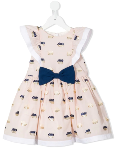 Hucklebones London Kids' All-over Graphic Print Dress In Pink