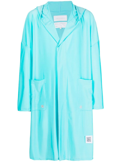 Fumito Ganryu Single-breasted Rain Coat In Blue