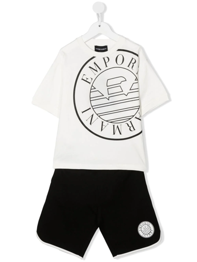Emporio Armani Teen Logo-print Short Set In White