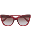 Versace Women's Cat Eye Sunglasses, 56mm In Transparent Red