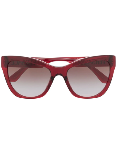 Versace Women's Cat Eye Sunglasses, 56mm In Red/brown