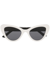 Prada Bicolor Acetate Cat-eye Sunglasses In White