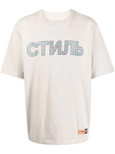 Heron Preston Стиль Rhinestone-embellished T-shirt In Green
