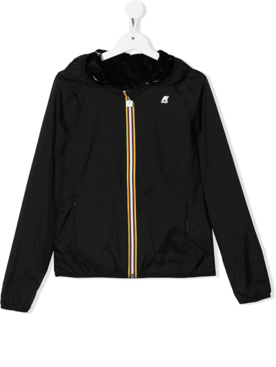 K-way Teen Claude Windbreaker Jacket In Black